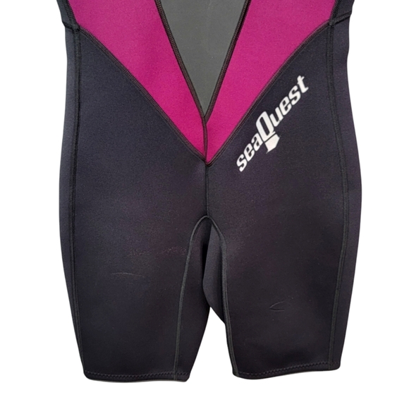 Seaquest Dsv Black Purple Short Sleeve Wetsuit Divingsuit Scuba Women's 11-12 - Picture 2 of 13